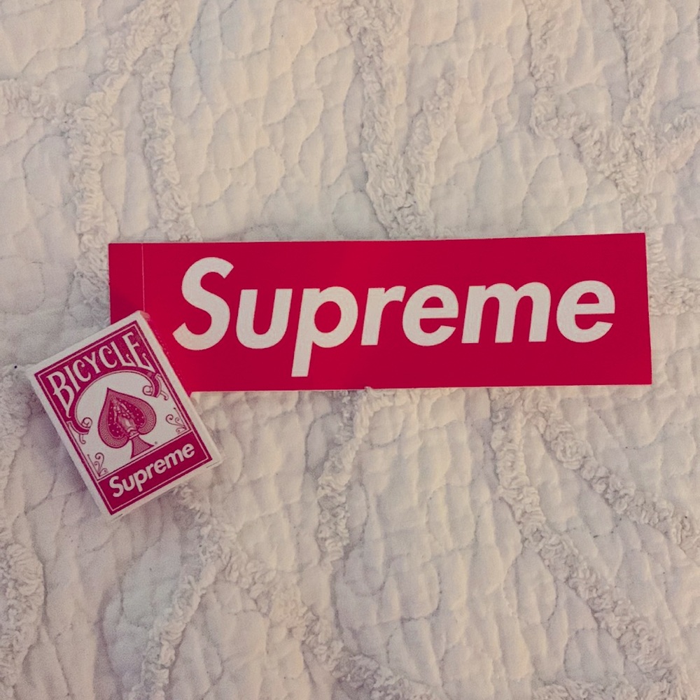 Supreme mini playing cards and sticker